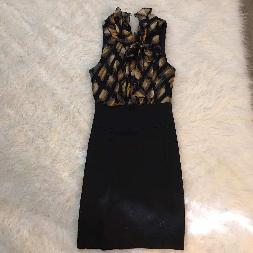 BCBG Maxazria Dress Formal 0 Black Bow Cocktail